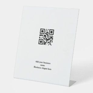 Simple custom QR code add you name logo Classic Ro Pedestal Sign