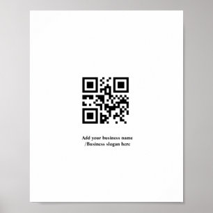 Simple custom QR code add you name logo Classic Ro Poster
