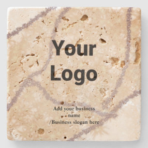 Simple custom QR code add you name logo Classic Ro Stone Coaster