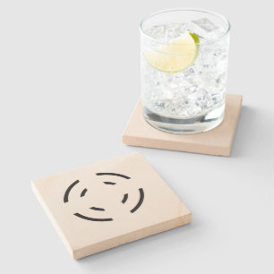 Simple custom QR code add you name logo Classic Ro Stone Coaster