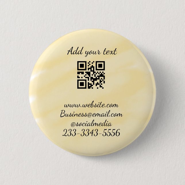 simple custom QR code add your name text  Classic  6 Cm Round Badge (Front)