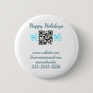simple custom QR code add your name text  Classic  6 Cm Round Badge