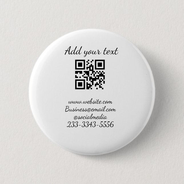 simple custom QR code add your name text  Classic  6 Cm Round Badge (Front)