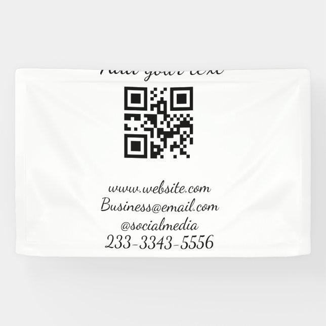 simple custom QR code add your name text  Classic  Banner (Horizontal)