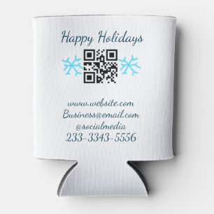 simple custom QR code add your name text Classic Can Cooler