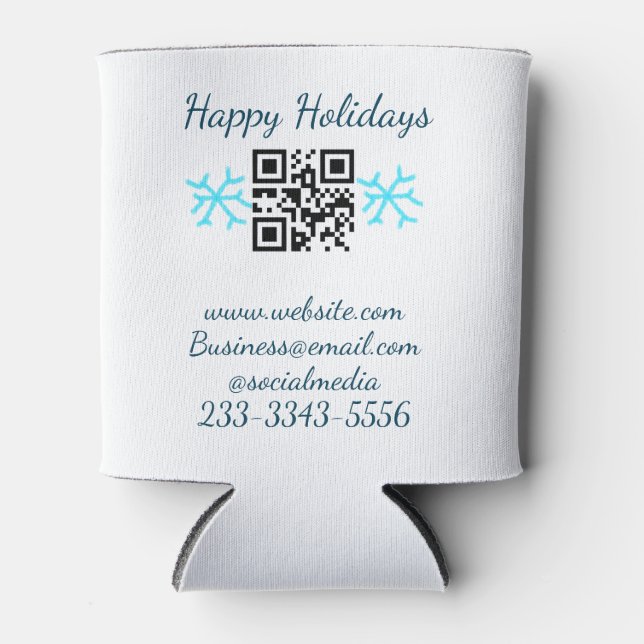simple custom QR code add your name text  Classic  Can Cooler (Front)