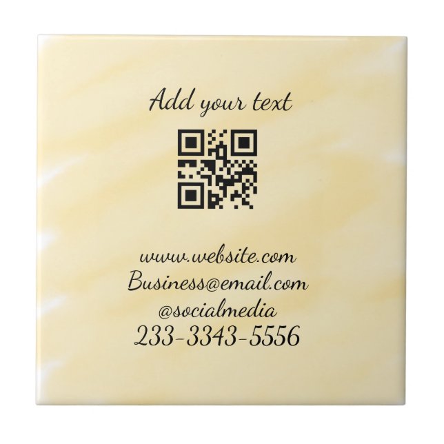 simple custom QR code add your name text  Classic  Ceramic Tile (Front)