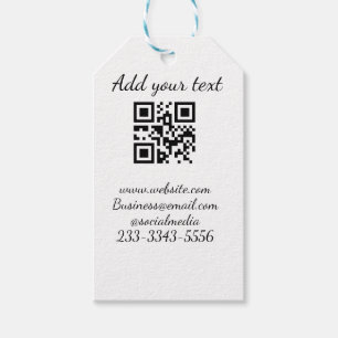 simple custom QR code add your name text  Classic  Gift Tags
