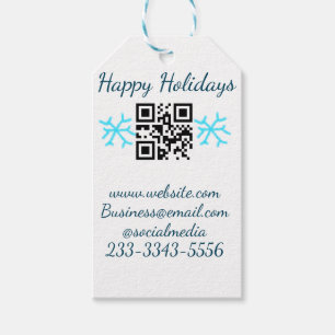 simple custom QR code add your name text Classic Gift Tags