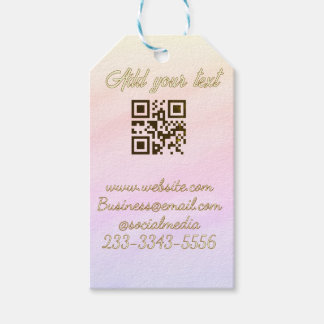 simple custom QR code add your name text Classic Gift Tags