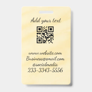 simple custom QR code add your name text  Classic  ID Badge