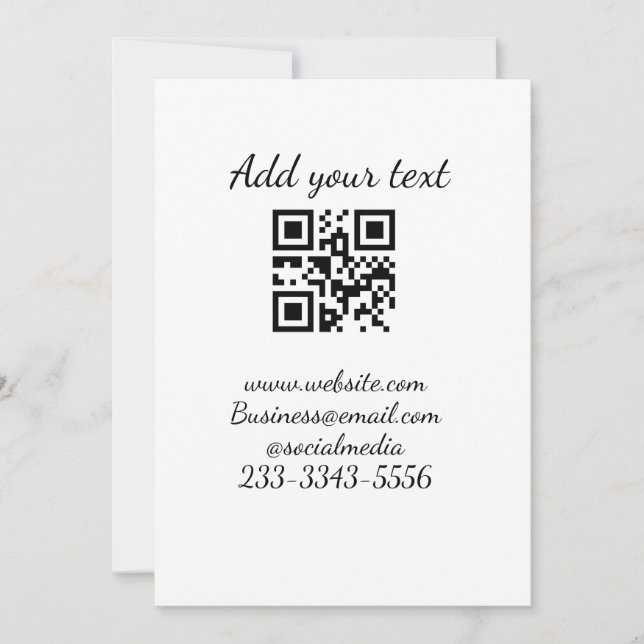 simple custom QR code add your name text  Classic  Invitation (Front)