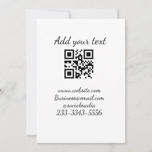 simple custom QR code add your name text Classic Invitation