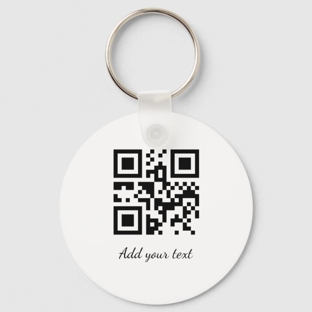 simple custom QR code add your name text  Classic  Key Ring (Front)