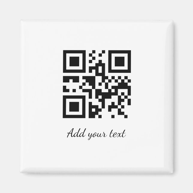 simple custom QR code add your name text  Classic  Magnet (Front)