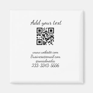 simple custom QR code add your name text  Classic  Magnet