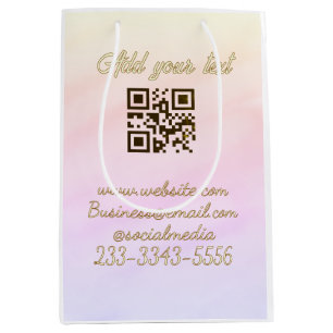 simple custom QR code add your name text Classic Medium Gift Bag
