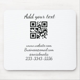 simple custom QR code add your name text  Classic  Mouse Pad