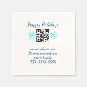 simple custom QR code add your name text Classic Napkin