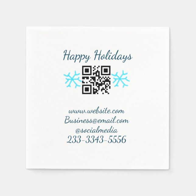 simple custom QR code add your name text  Classic  Napkin (Front)