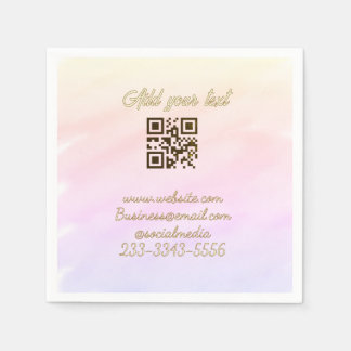 simple custom QR code add your name text Classic Napkin