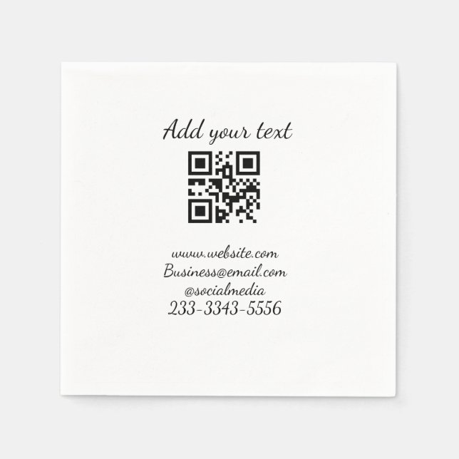 simple custom QR code add your name text  Classic  Napkin (Front)