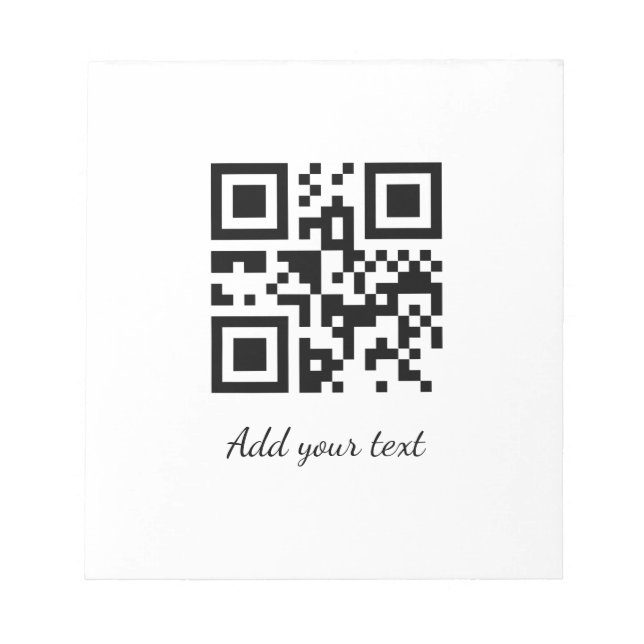 simple custom QR code add your name text  Classic  Notepad (Front)