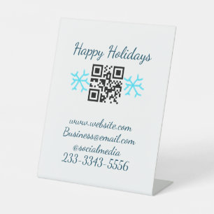 simple custom QR code add your name text  Classic  Pedestal Sign