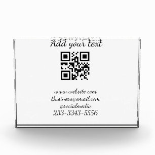 simple custom QR code add your name text  Classic  Photo Block