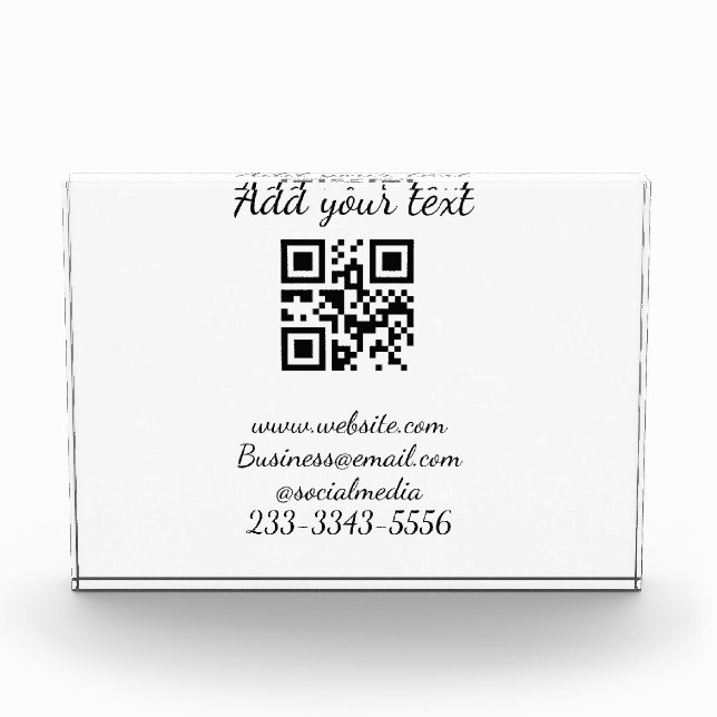 simple custom QR code add your name text  Classic  Photo Block (Front)