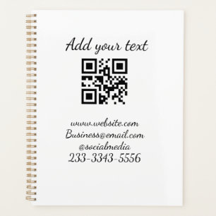 simple custom QR code add your name text Classic Planner