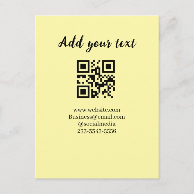 simple custom QR code add your name text  Classic  Postcard (Front)