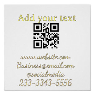simple custom QR code add your name text Classic Poster