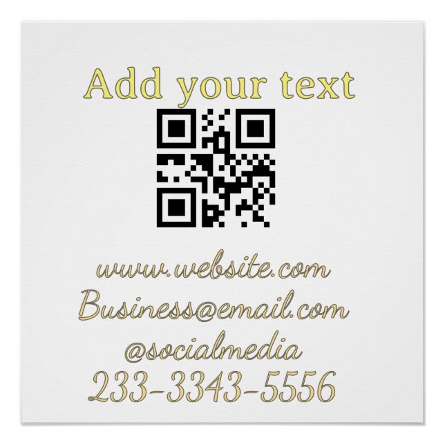 simple custom QR code add your name text  Classic  Poster (Front)