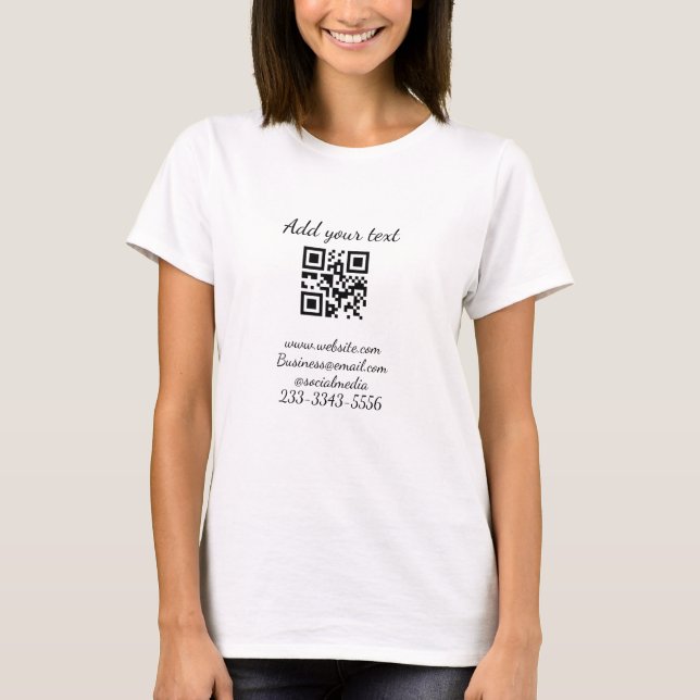 simple custom QR code add your name text  Classic  T-Shirt (Front)