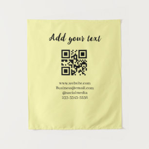 simple custom QR code add your name text Classic Tapestry