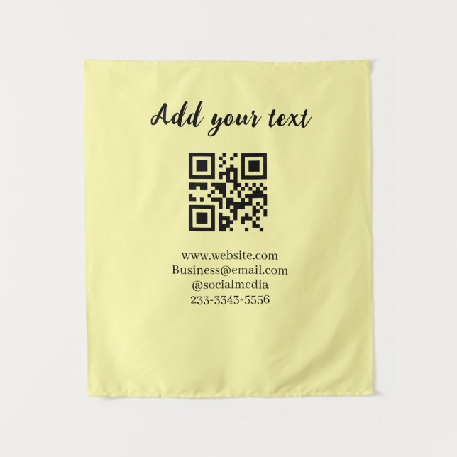 simple custom QR code add your name text  Classic  Tapestry (Front)