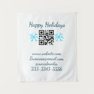 simple custom QR code add your name text Classic Tapestry