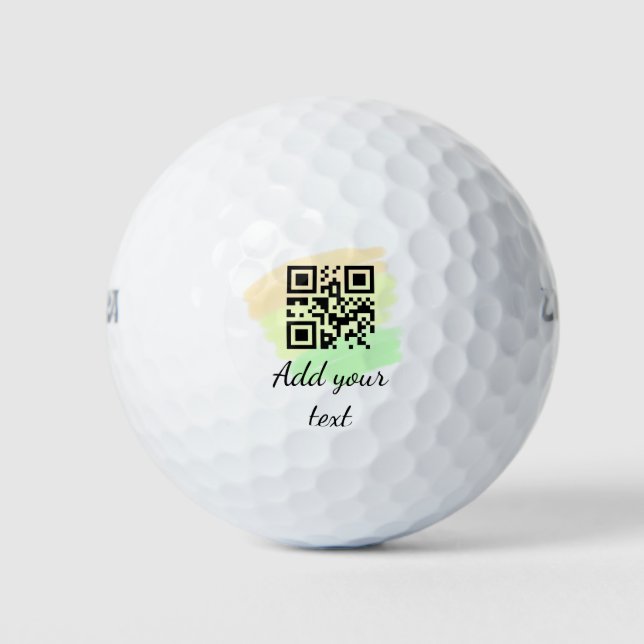 simple custom QR code add your name text watercolo Golf Balls (Front)