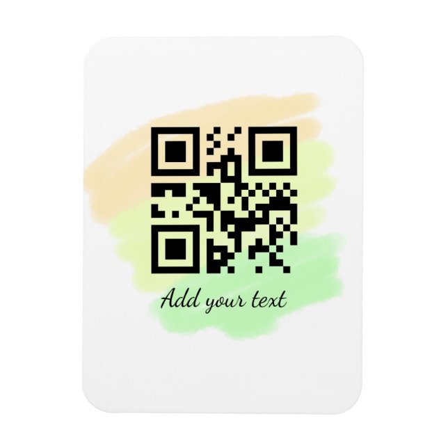 simple custom QR code add your name text watercolo Magnet (Vertical)