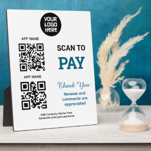 Simple Custom QR Code Payment - Scan to Pay Logo Plaque