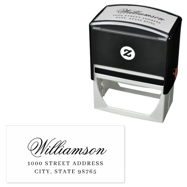 Simple Custom Return Address Formal Last Name Self-inking Stamp (In Situ)