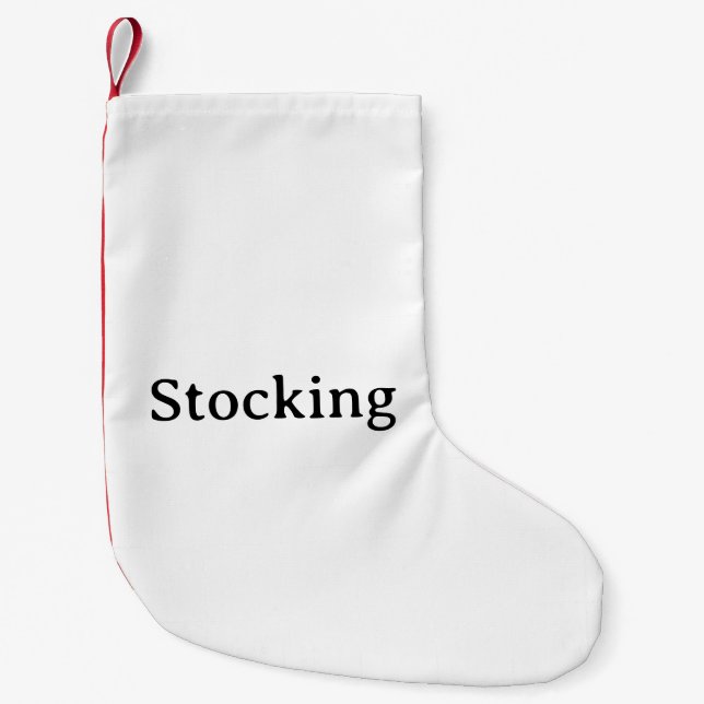 Simple Custom Small Brushed Poly Red Back Panel  Christmas Stocking (Front)