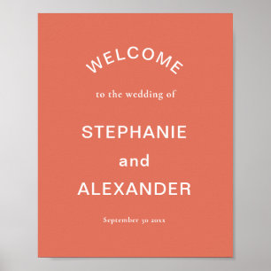 Simple Custom Terracotta Welcome to Wedding Poster