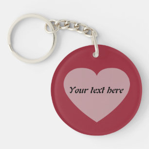 Simple Custom Text Heart Design Key Ring