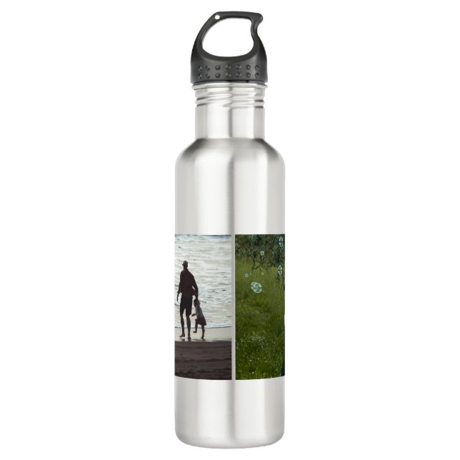 Simple Custom Two Photo 710 Ml Water Bottle (Front)