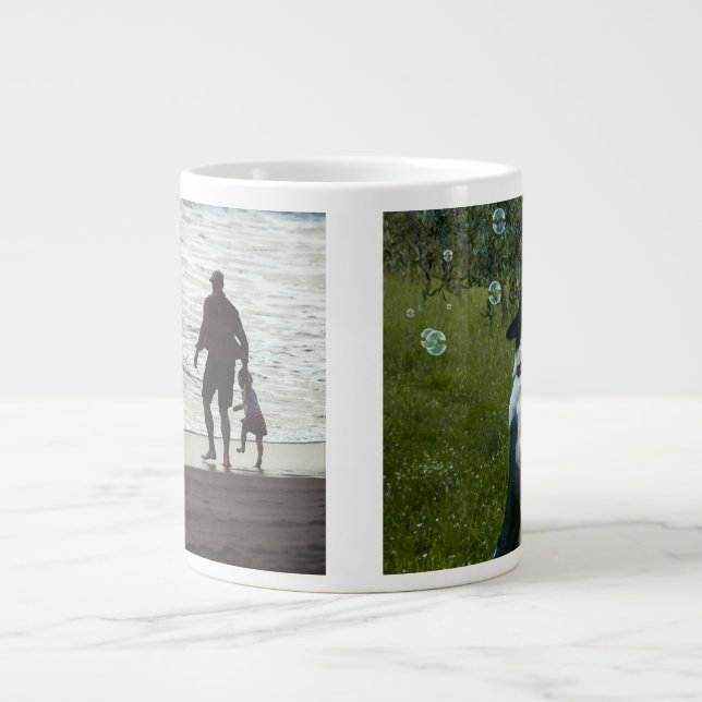 Simple Custom Two Photo Large Coffee Mug (Front)