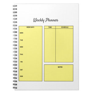 simple custom weekly planner to do list task notep notebook