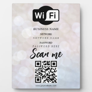 Simple Custom Wifi Network QR code Password Black Plaque
