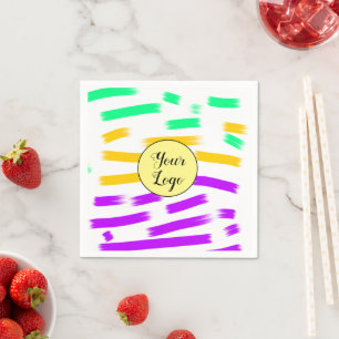 simple custom yellow blue watercolor add logo mini napkin